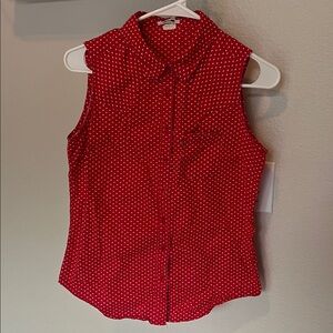 Levi's Red Mini Hearts Sleeveless Blouse